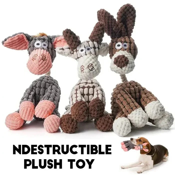 Tough Plush Chew Toy with Built-In Squeaker for Dogs