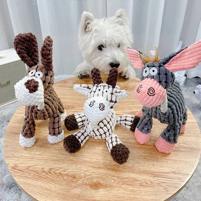 Tough Plush Chew Toy with Built-In Squeaker for Dogs