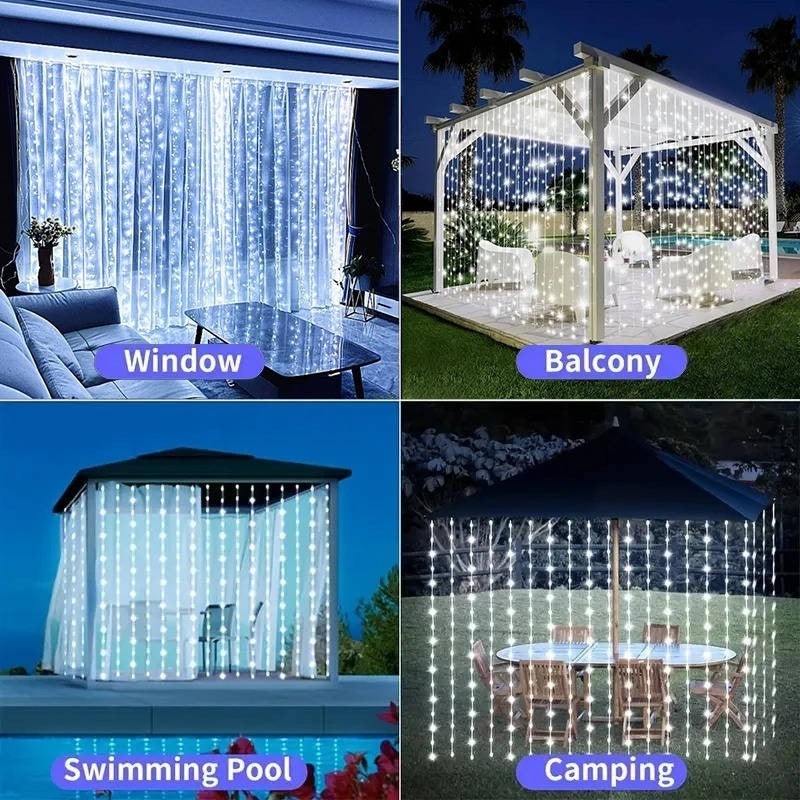 Illuminate Your Evenings with Solar-Powered Patio Curtain Lights