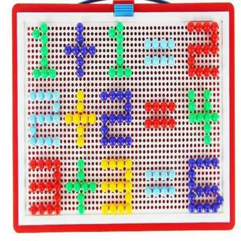 Colorful Creative Mosaic Board Set for Kids with Easy Storage, 296 Pieces