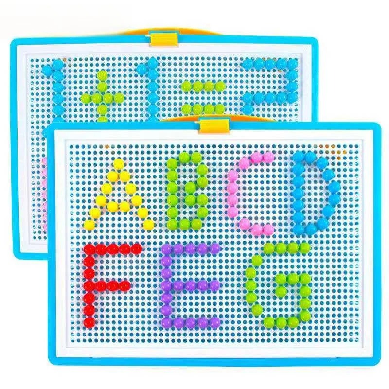 Colorful Creative Mosaic Board Set for Kids with Easy Storage, 296 Pieces
