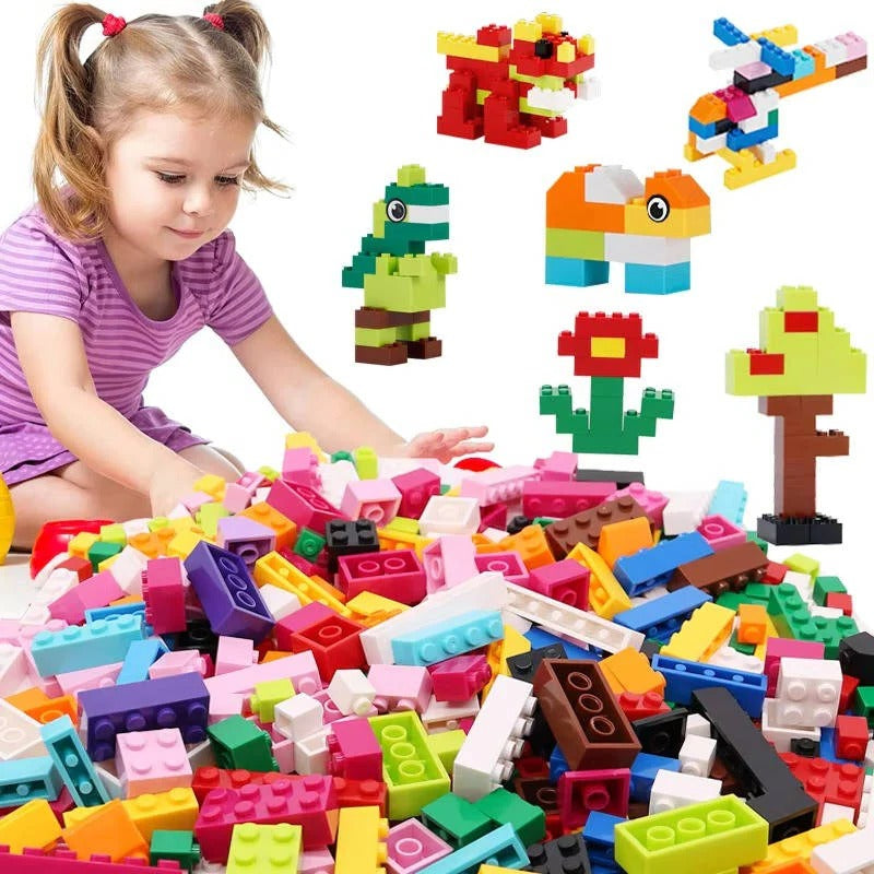 Creative Brick Construction Set with 1000 Colorful Pieces