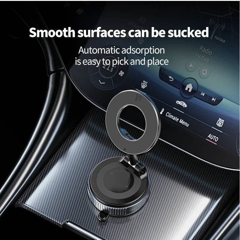 Compact Magnetic Phone Holder for Cars with 360-Degree Rotation