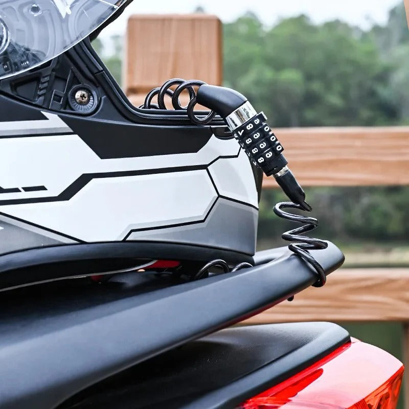 SecureFit Helmet Lock with 59-Inch Durable Steel Cable