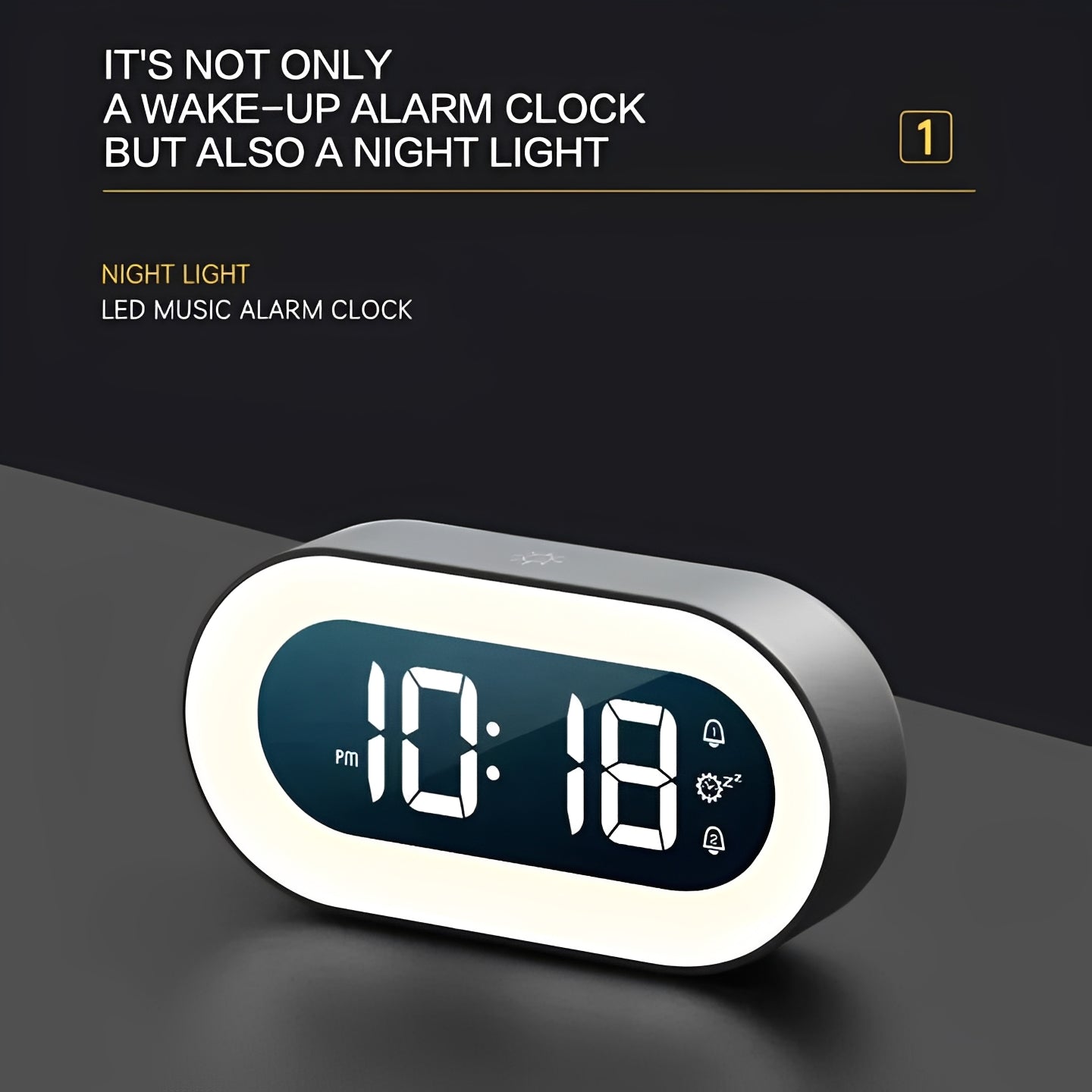 Sunrise Smart Alarm Clock with Adjustable Light and USB-C Charging