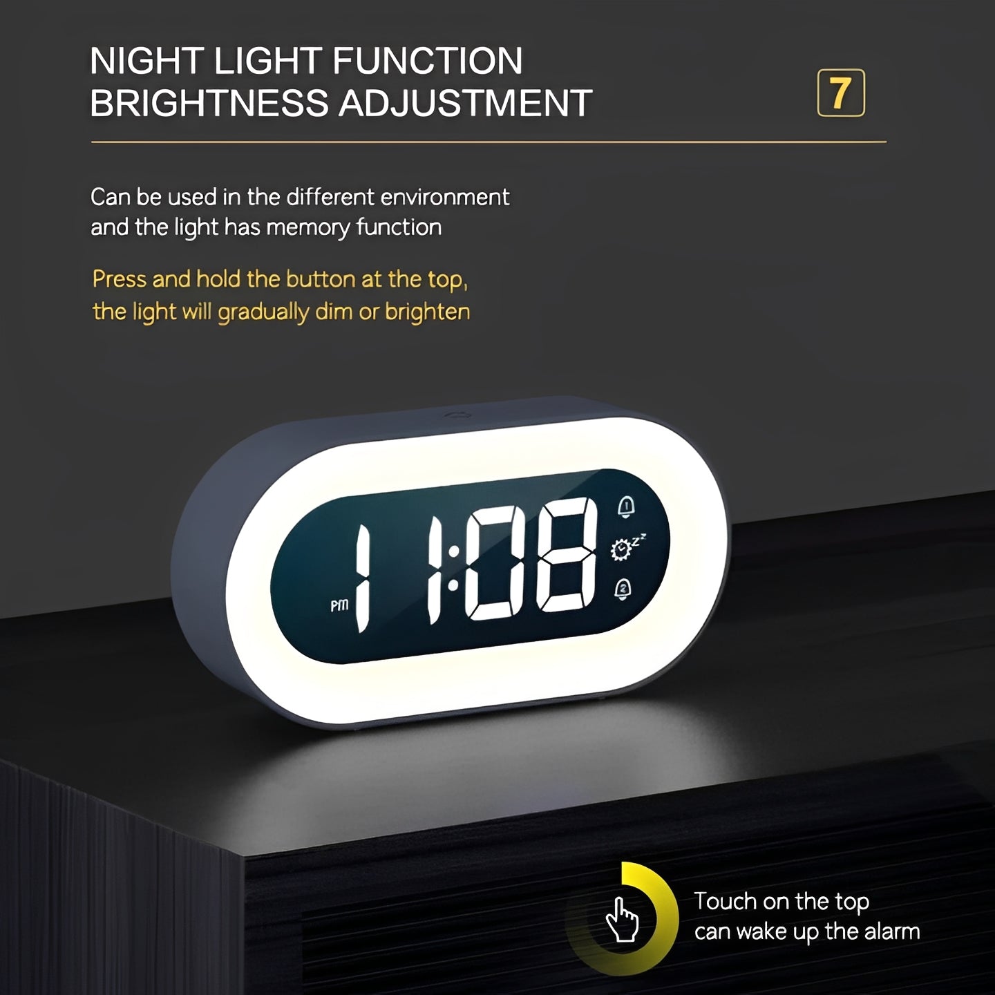 Sunrise Smart Alarm Clock with Adjustable Light and USB-C Charging