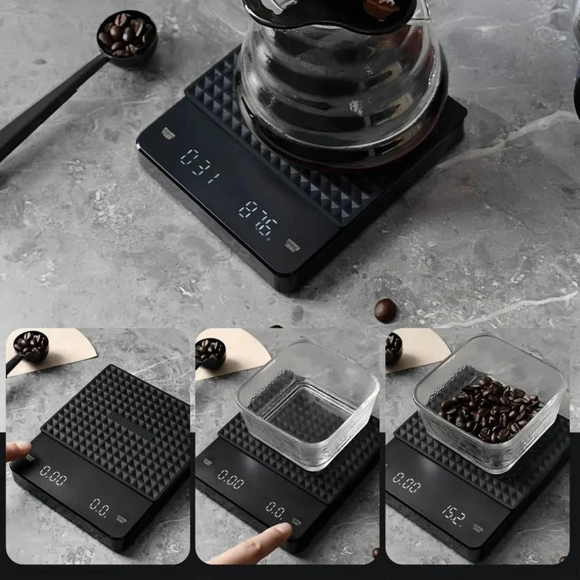 Precision Coffee Weight Scale with Timer and Spill Mat – 3kg Capacity
