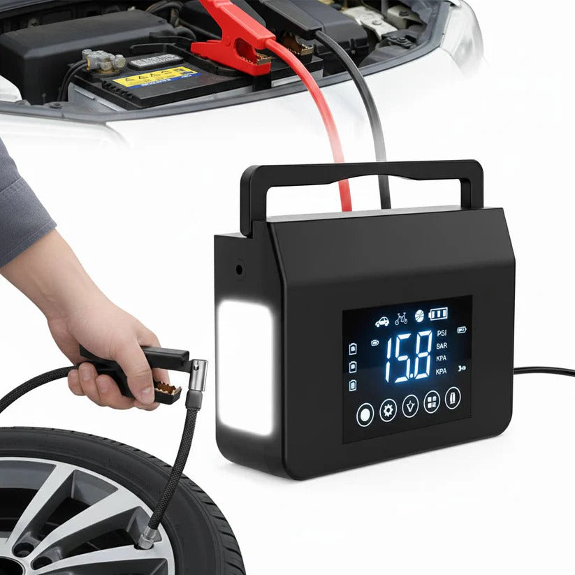 All-in-One Car Booster with Tire Inflation and Smart Display
