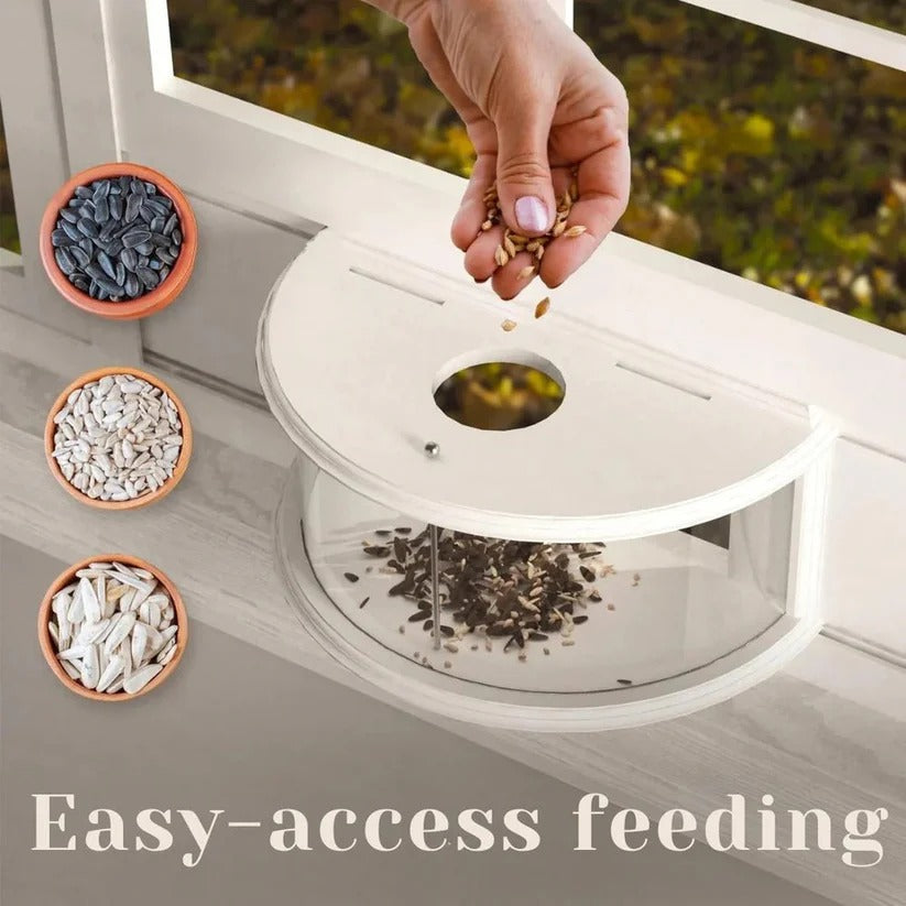 Transparent Window Bird Feeder with Easy Suction Cup Setup