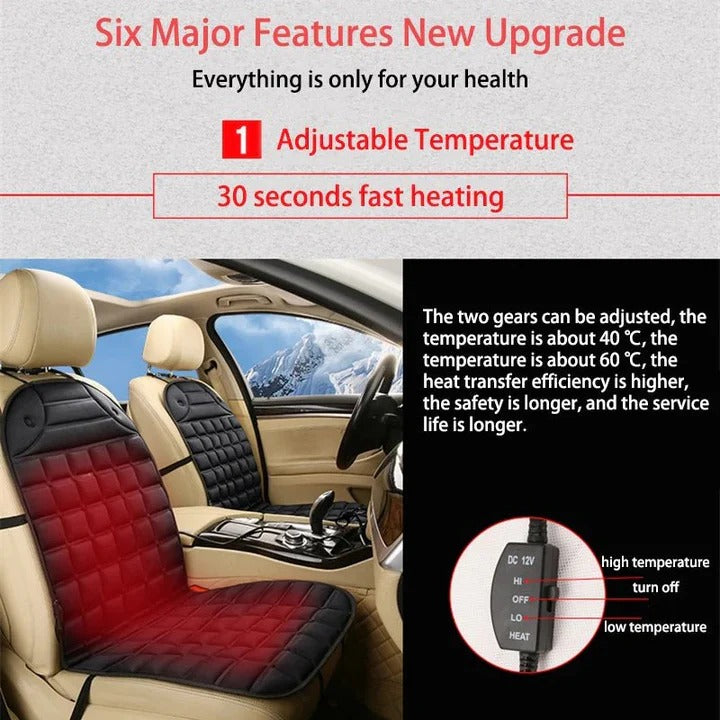 Heated Car Seat Pad with Customizable Temperature Control