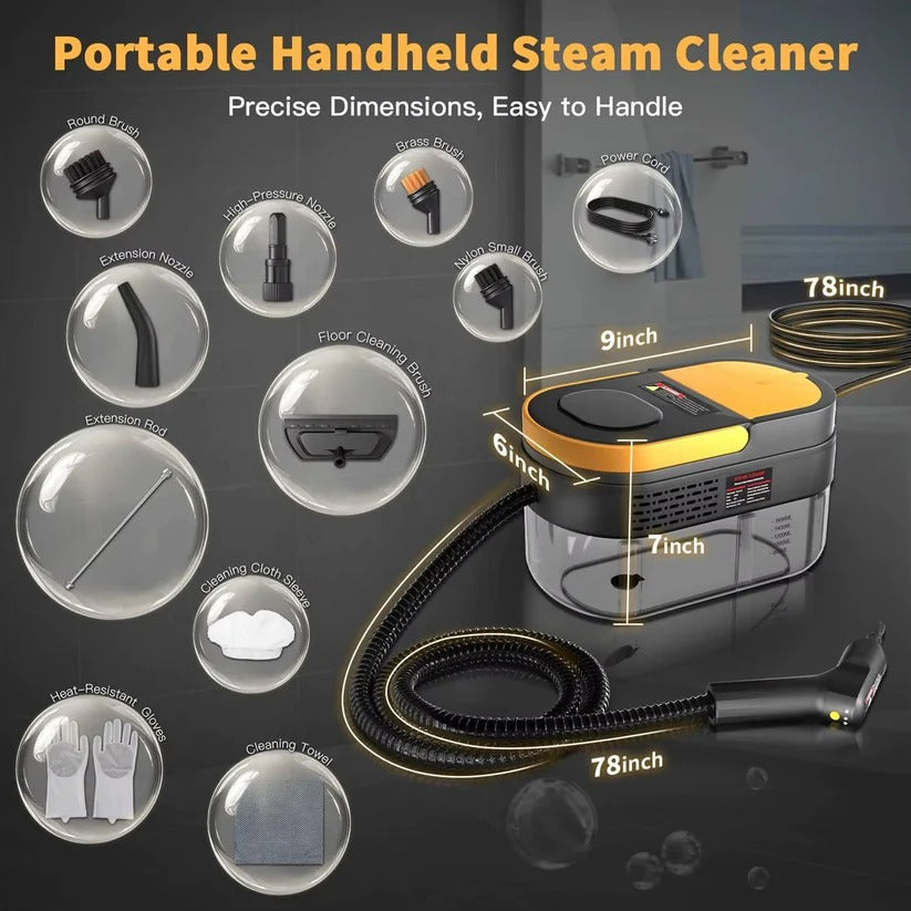 All-Purpose Handheld Steam Cleaner for Home and Vehicle Use