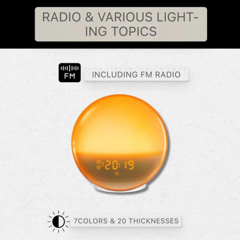 Smart Sunrise Alarm Clock with Bluetooth, FM Radio & App Control