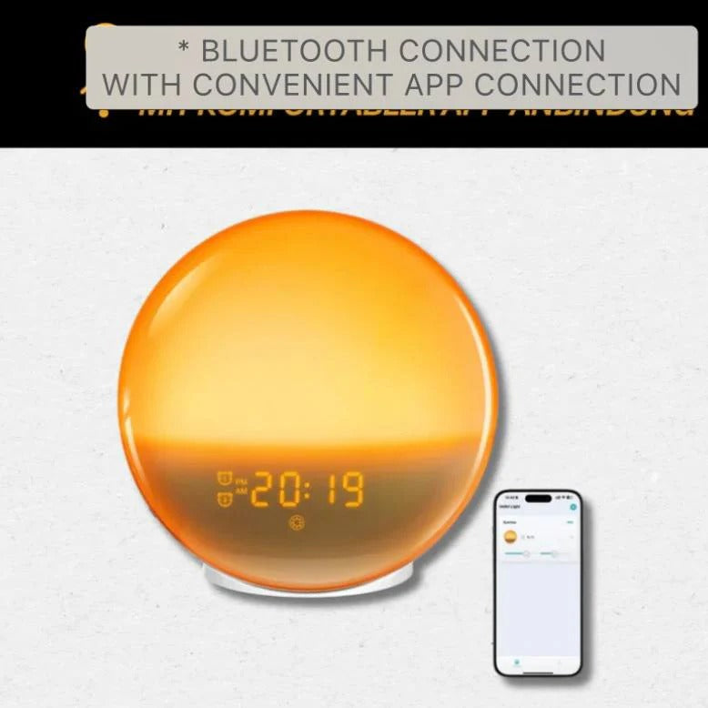 Smart Sunrise Alarm Clock with Bluetooth, FM Radio & App Control