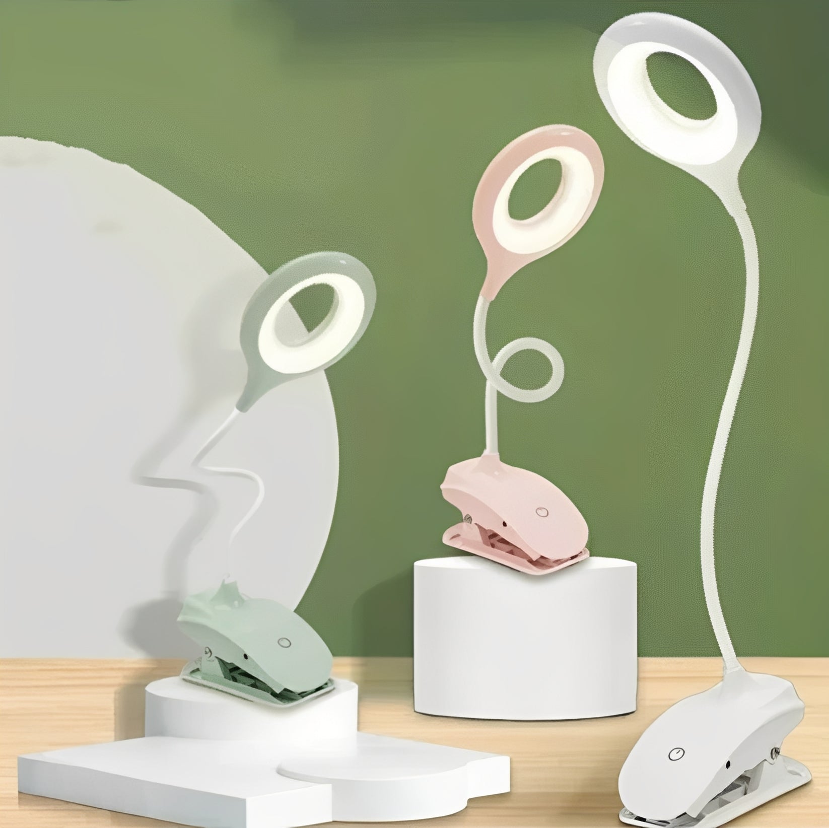 Versatile Clip-On LED Desk Lamp with Adjustable Brightness and USB Charging