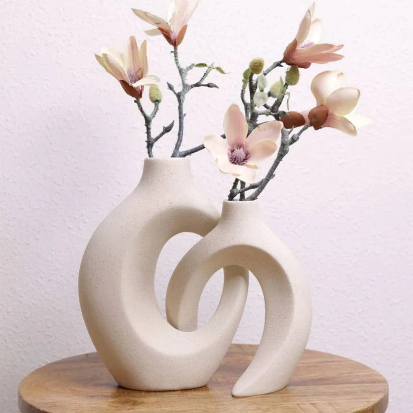 Elegant Textured Ceramic Vase for Floral Displays
