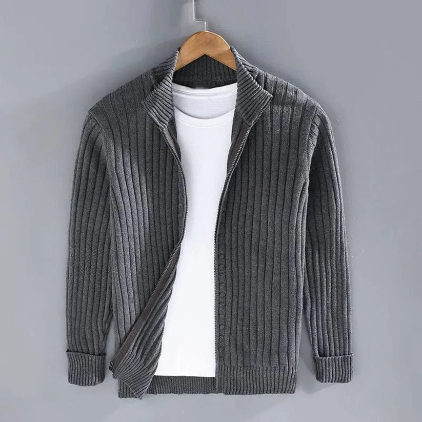 Men's Tailored Zip-Up Knit Cardigan for Every Occasion