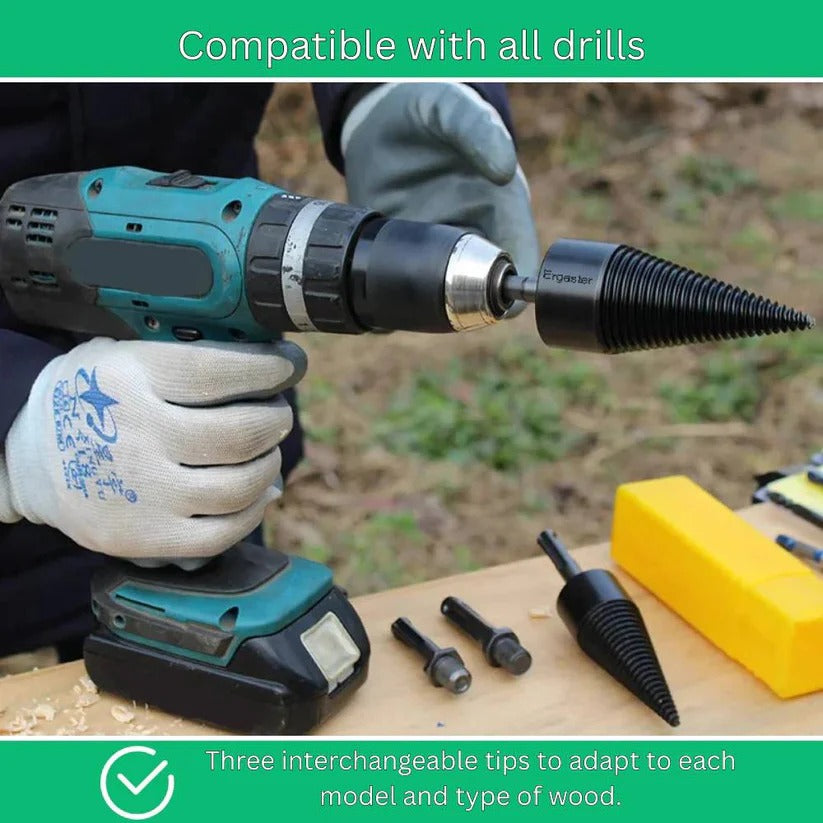 Precision Cone Wood Splitting Bit for Electric Drills