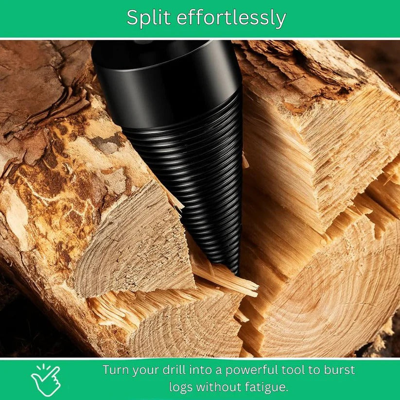 Precision Cone Wood Splitting Bit for Electric Drills