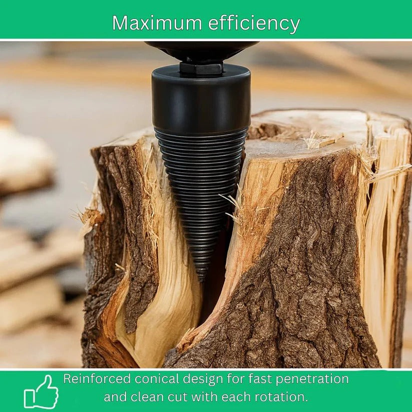 Precision Cone Wood Splitting Bit for Electric Drills