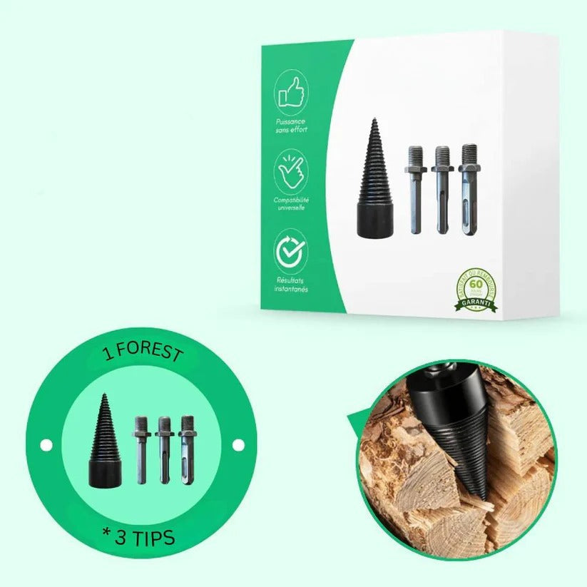 Precision Cone Wood Splitting Bit for Electric Drills