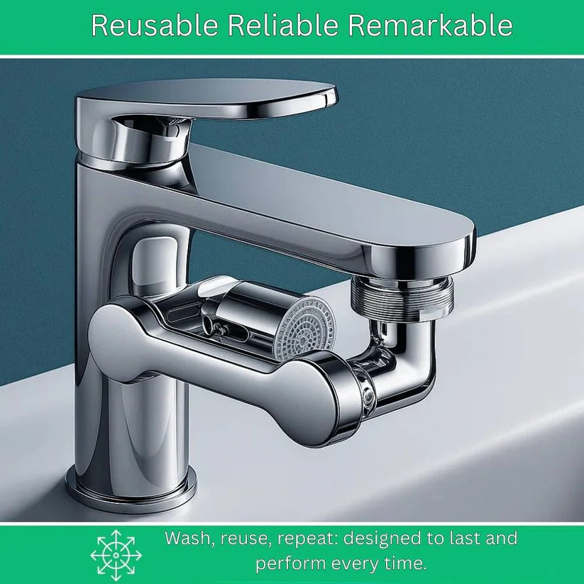 Versatile 1440° Faucet Extension with Dual Spray Settings