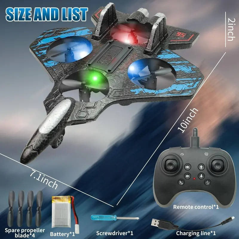 Easy-Fly Stunt Airplane with LED Lights and 360° Tricks