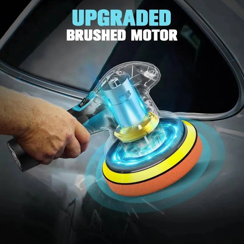 Wireless Dual-Action Car Polish System with 6 Adjustable Speeds and 9mm Orbit
