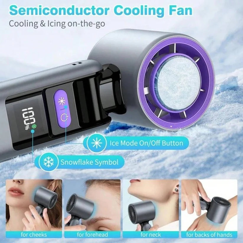 Versatile 3-in-1 Rechargeable Hand Fan with Flashlight & Display
