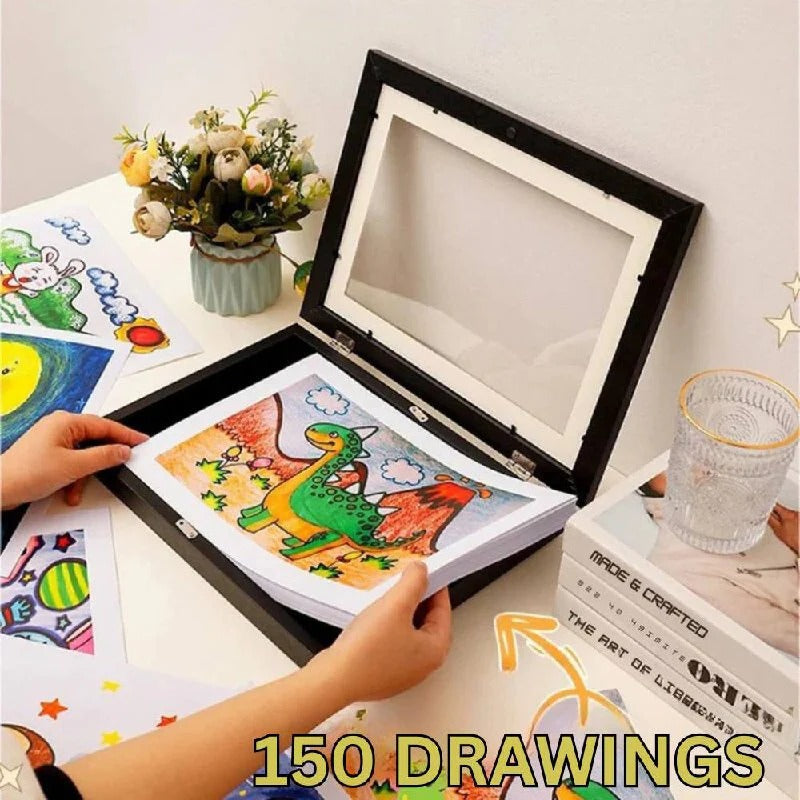 Innovative Rotating Frame for Showcasing Kids' Art - Holds 150 Pieces