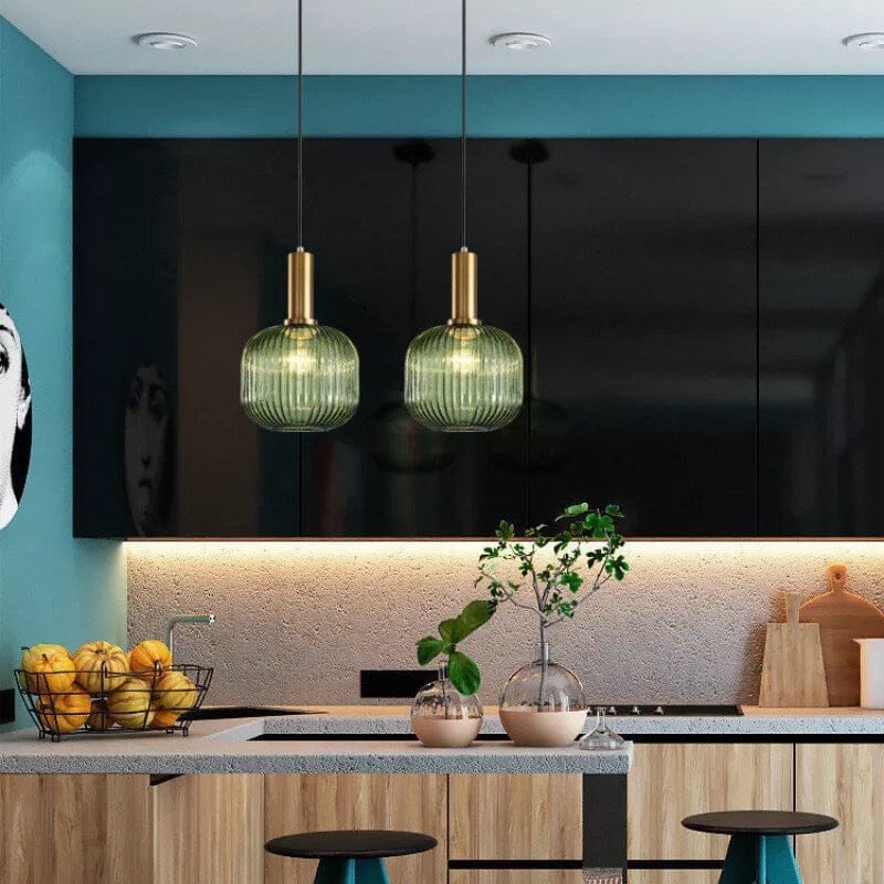 Nordic Elegance Pendant Lighting in Fluted Glass Design