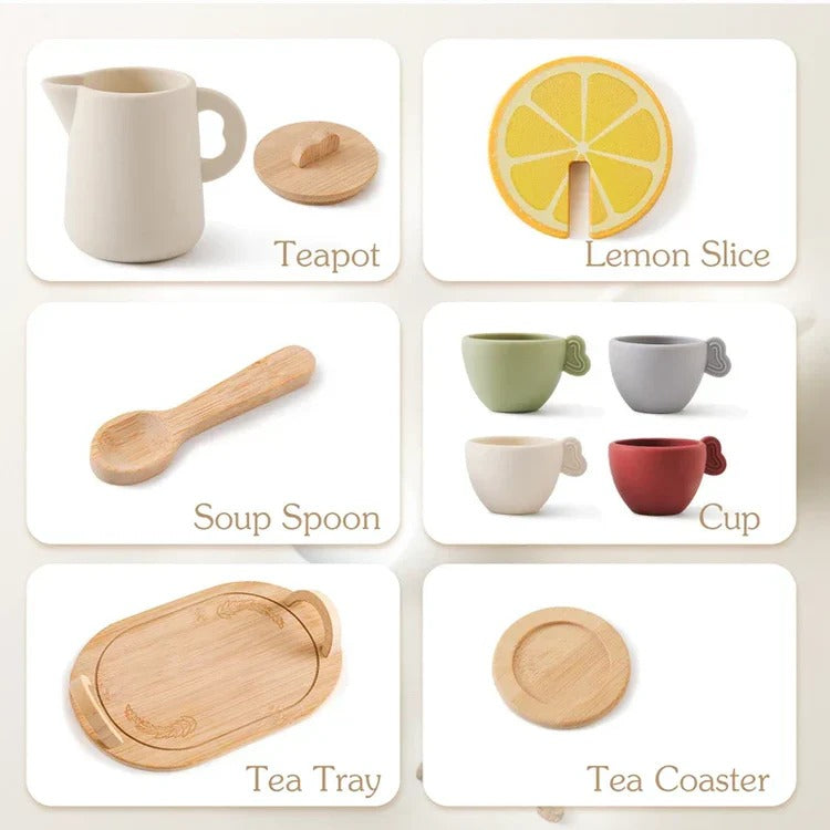 Afternoon Tea Play Set for Kids with Serving Tray