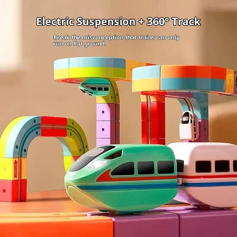 Gravity-Driven Magnetic Ball Track Construction Set