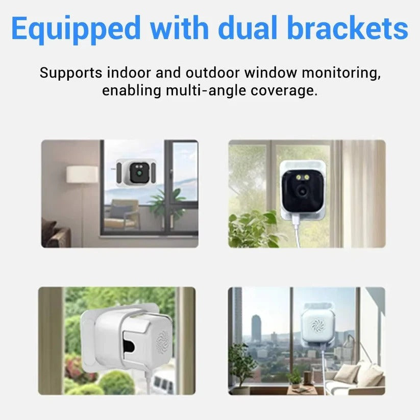 Smart Window Security Camera with Color Night Vision & Audio