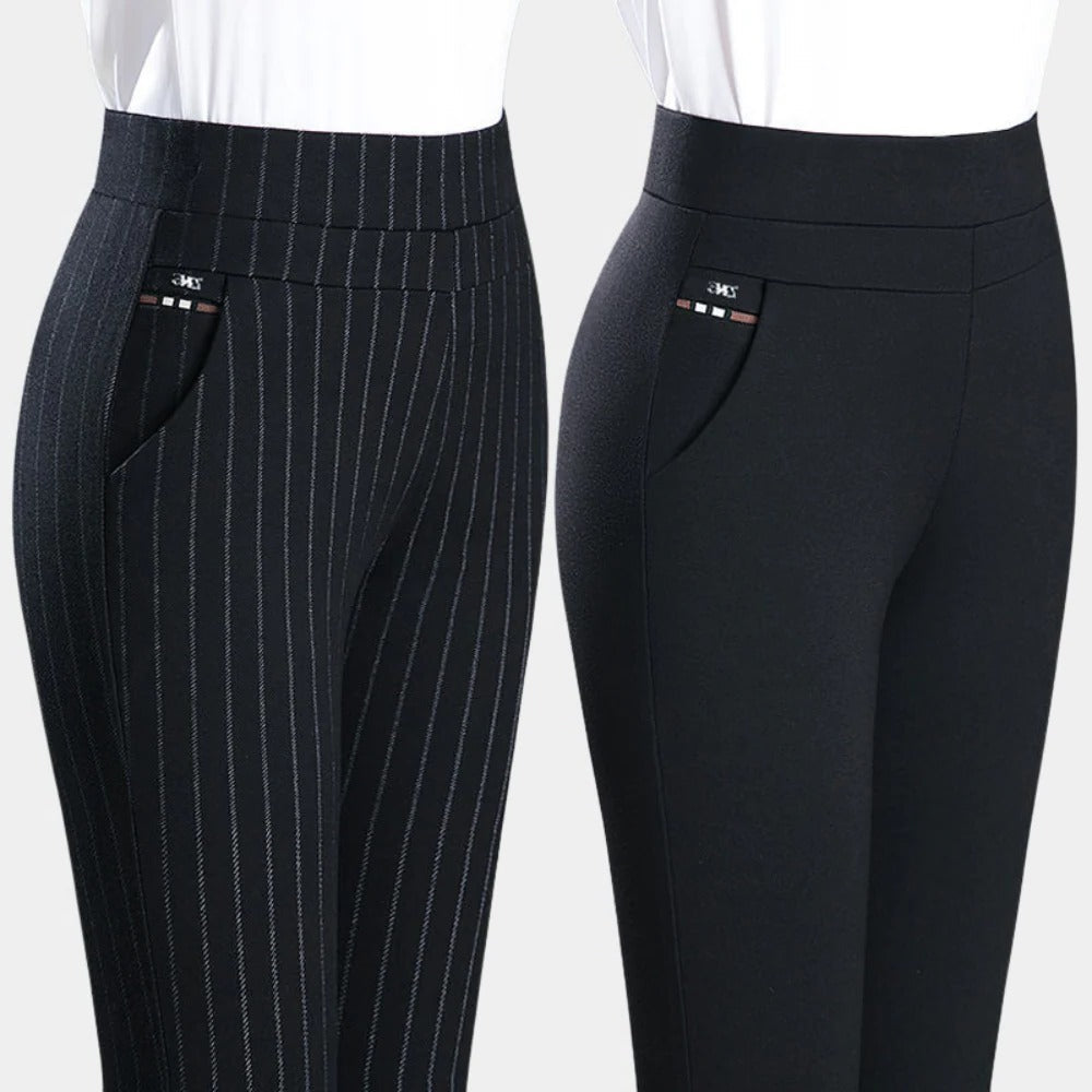 Chic High-Waisted Stretch Trousers for Effortless Style