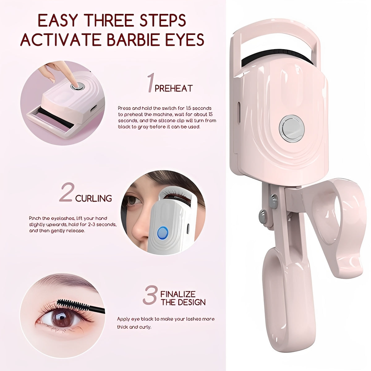 Instant Heating Rechargeable Eyelash Curler for Perfect Lashes