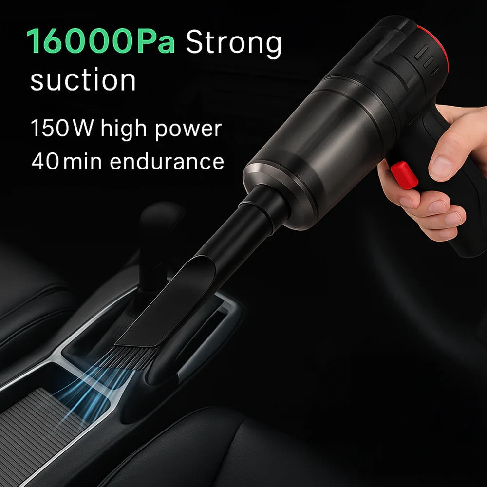 Lightweight Handheld Vacuum for Cars – 95000Pa Cordless Suction Power