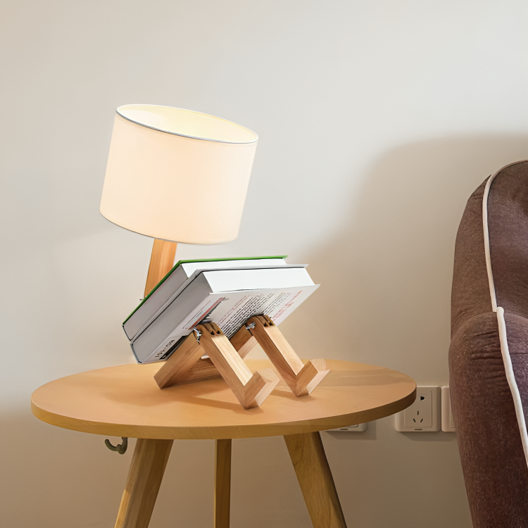 Elegant Lamp with Integrated Book Storage