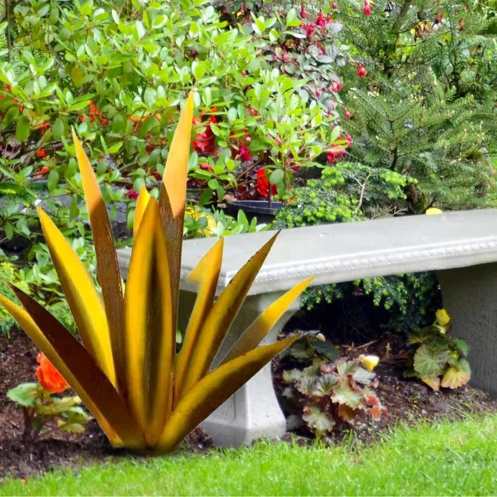 Elegant Metal Agave-Inspired Garden Sculpture for Home & Patio