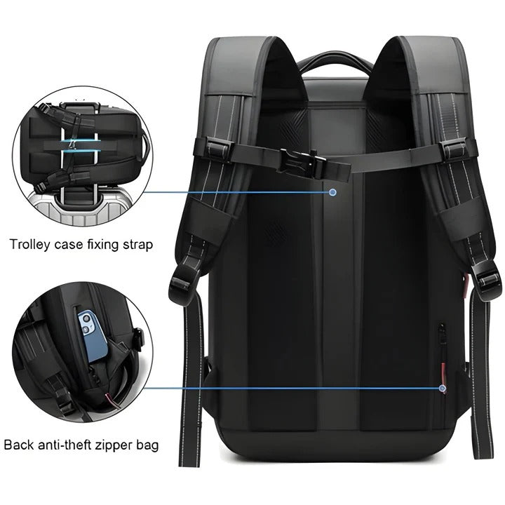 Smart Compression Backpack for Streamlined Travel