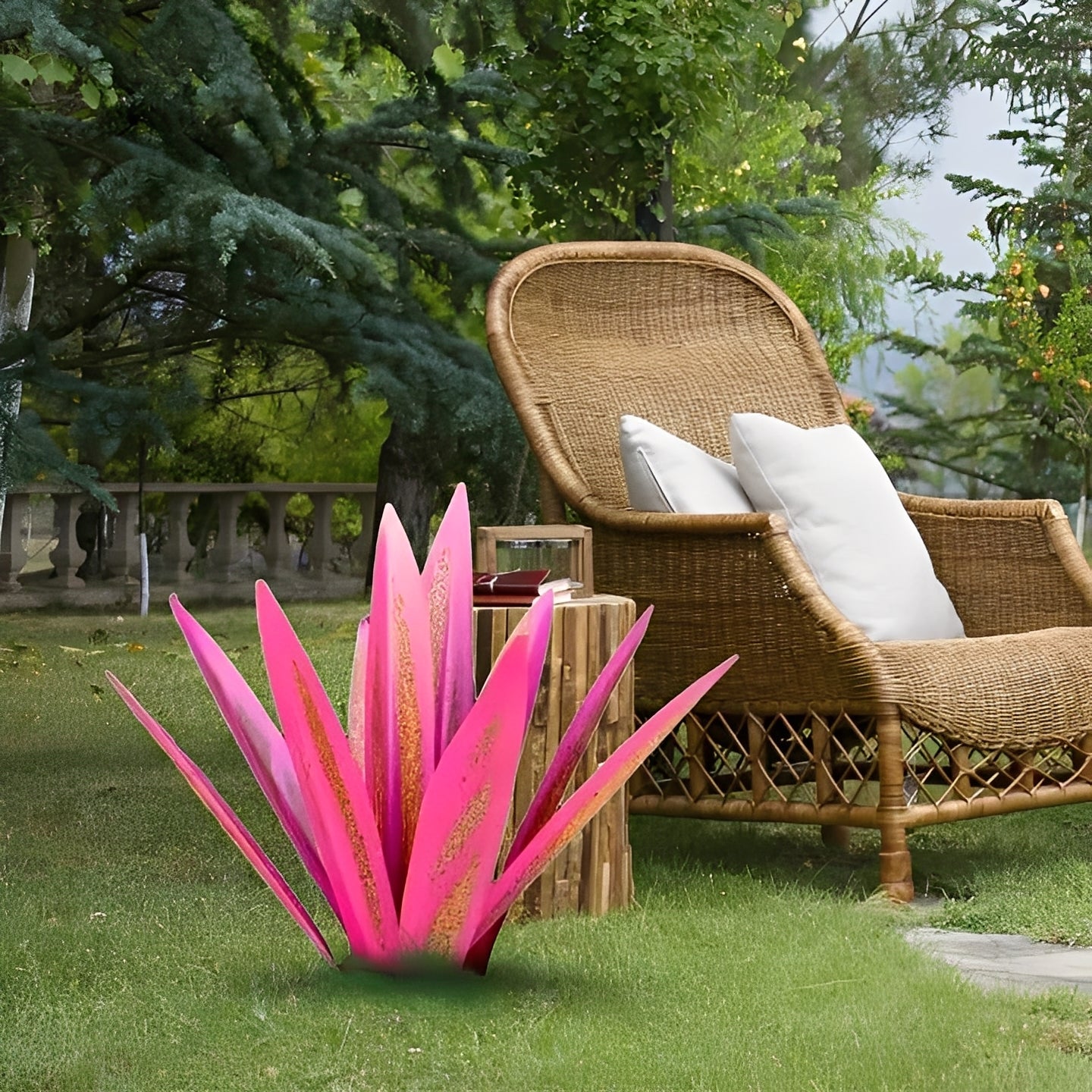 Elegant Metal Agave-Inspired Garden Sculpture for Home & Patio
