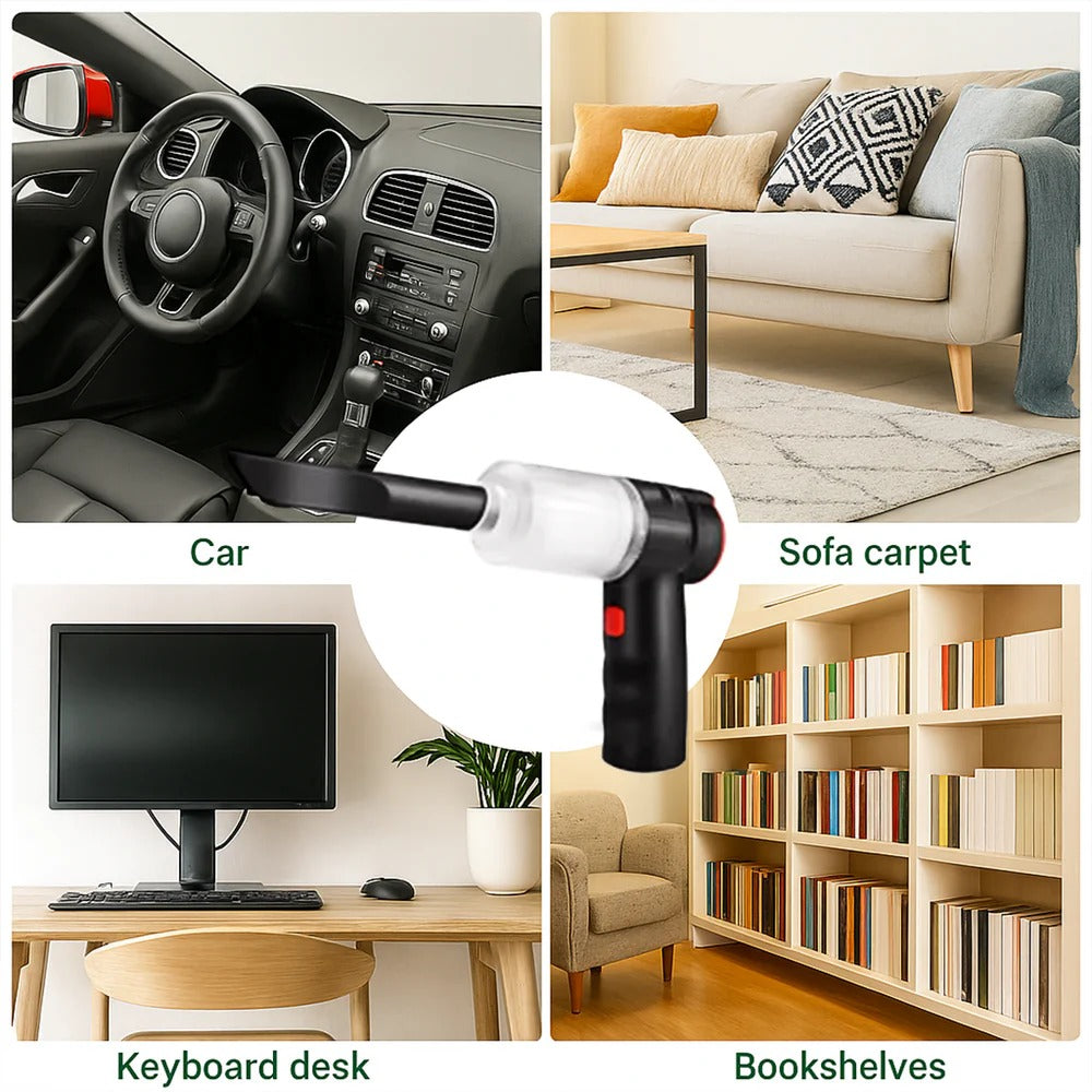 Lightweight Handheld Vacuum for Cars – 95000Pa Cordless Suction Power