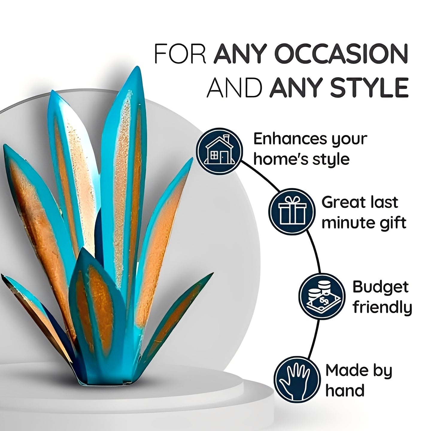 Elegant Metal Agave-Inspired Garden Sculpture for Home & Patio