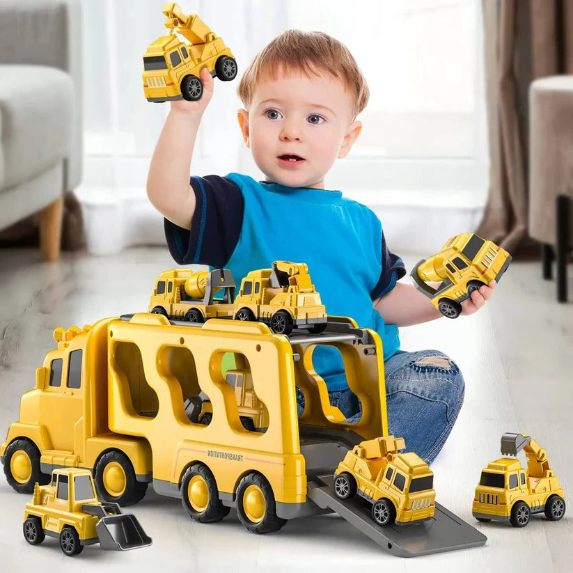 Ultimate Construction Vehicle Play Set with Ramp and Carrier