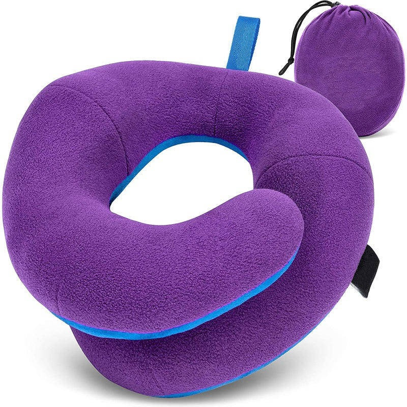Ergonomic Travel Neck Cushion with Dual Fabric Cover