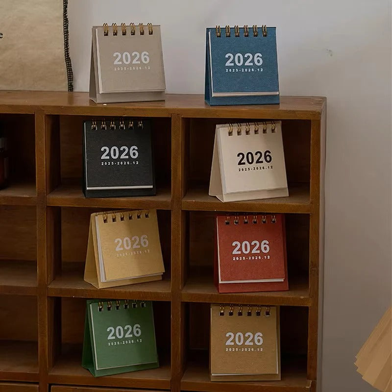 2026 Compact Desk Calendar with Integrated Stand for Easy Access
