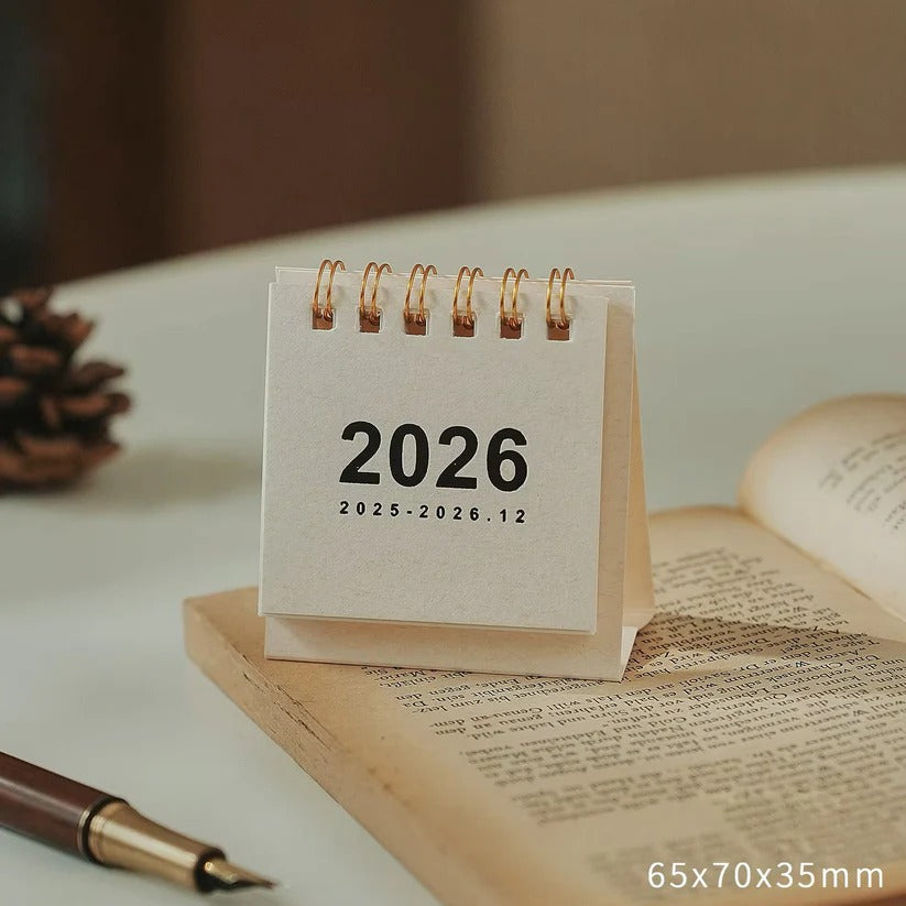2026 Compact Desk Calendar with Integrated Stand for Easy Access