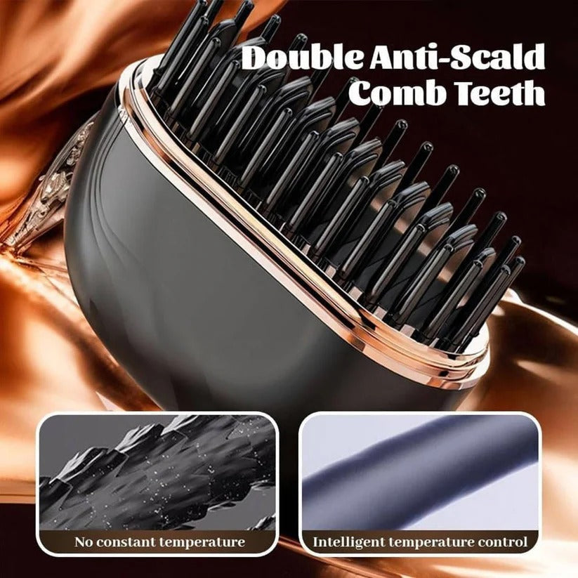 Portable Cordless Hair Straightening Brush – USB Charging