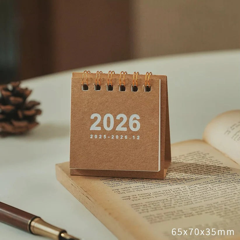 2026 Compact Desk Calendar with Integrated Stand for Easy Access