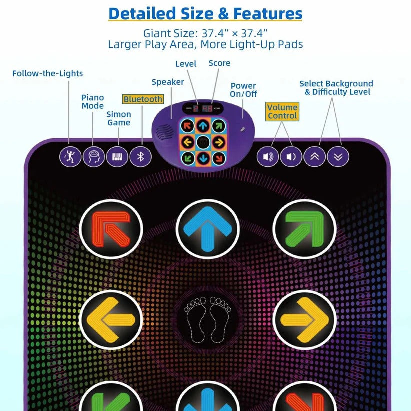 Interactive Dance Pad with Light-Up Effects for Kids