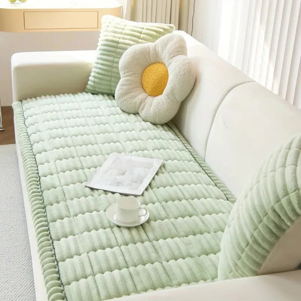 Soft Touch Sofa Protector with Elegant Pleated Edges
